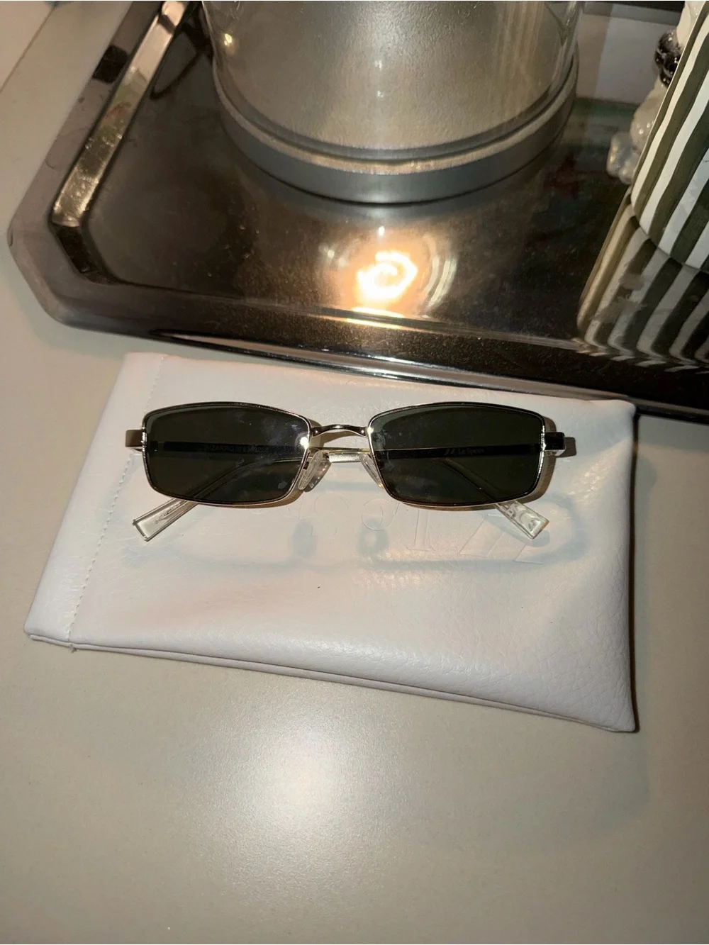 Le Specs Bizarro Bright Gold Frame with Green Lenses
